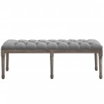 Province French Vintage Upholstered Fabric Bench