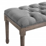 Province French Vintage Upholstered Fabric Bench