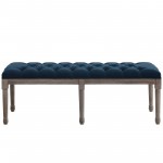 Province French Vintage Upholstered Fabric Bench