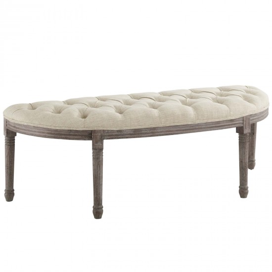 Esteem Vintage French Upholstered Fabric Semi-Circle Bench