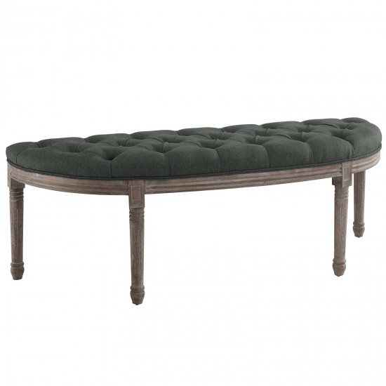 Esteem Vintage French Upholstered Fabric Semi-Circle Bench