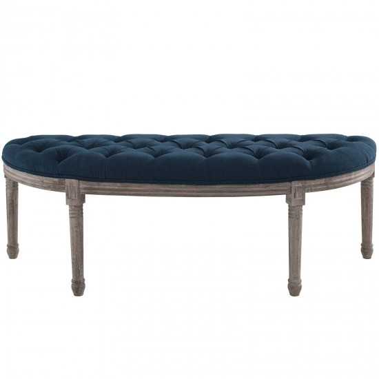 Esteem Vintage French Upholstered Fabric Semi-Circle Bench