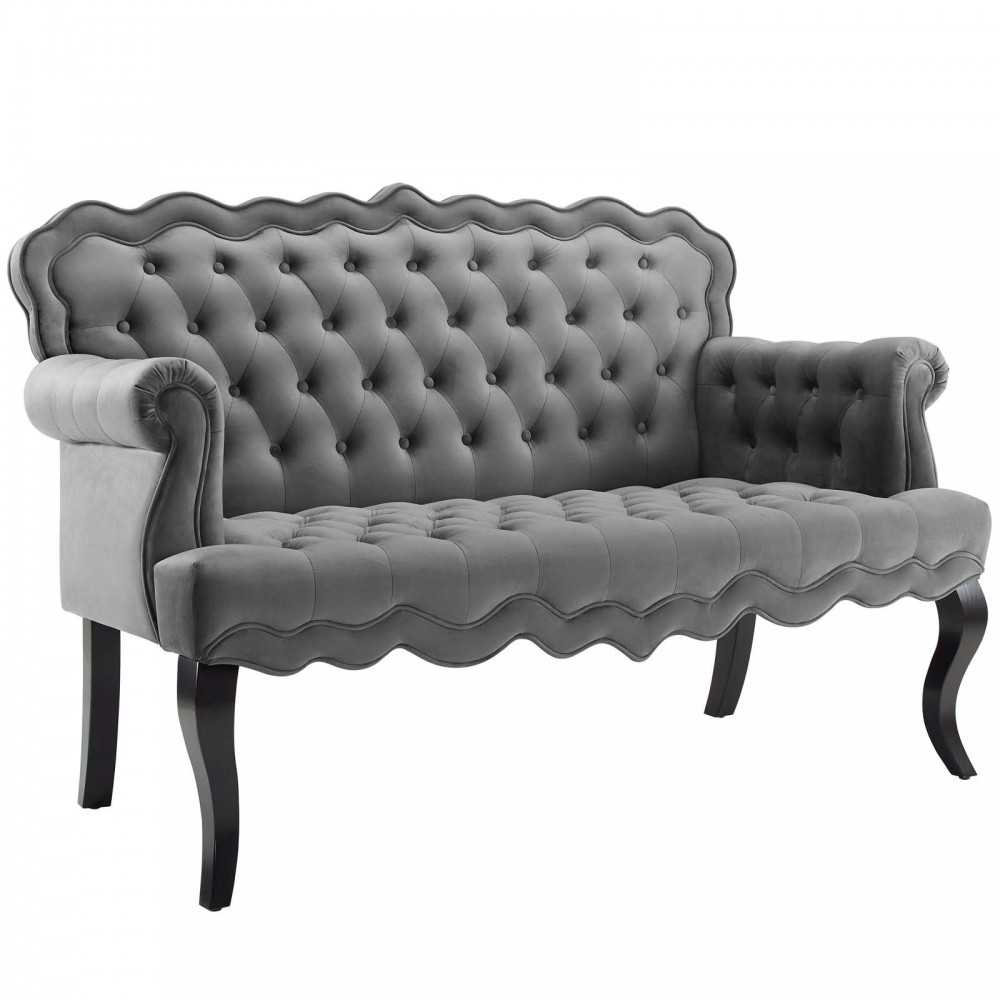 Viola Chesterfield Button Tufted Loveseat Performance Velvet Settee