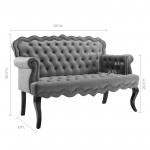 Viola Chesterfield Button Tufted Loveseat Performance Velvet Settee