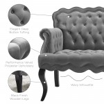 Viola Chesterfield Button Tufted Loveseat Performance Velvet Settee