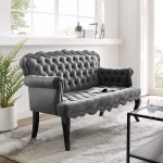 Viola Chesterfield Button Tufted Loveseat Performance Velvet Settee