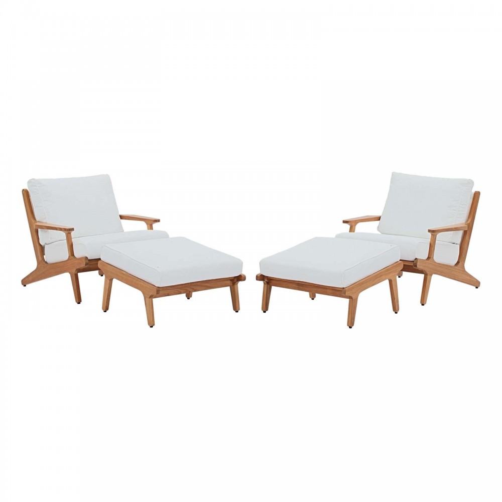 Saratoga 4 Piece Outdoor Patio Teak Set