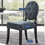 Button Dining Side Chair Upholstered Fabric Set of 4