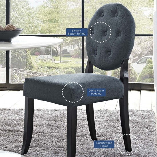 Button Dining Side Chair Upholstered Fabric Set of 4