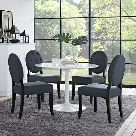 Button Dining Side Chair Upholstered Fabric Set of 4