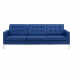 Loft Tufted Upholstered Faux Leather Sofa