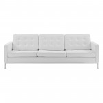 Loft Tufted Upholstered Faux Leather Sofa