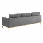 Loft Gold Stainless Steel Leg Performance Velvet Sofa