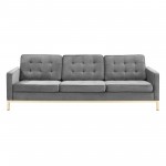 Loft Gold Stainless Steel Leg Performance Velvet Sofa