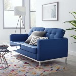 Loft Tufted Upholstered Faux Leather Loveseat