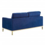 Loft Gold Stainless Steel Leg Performance Velvet Loveseat