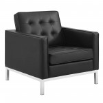 Loft Tufted Upholstered Faux Leather Armchair