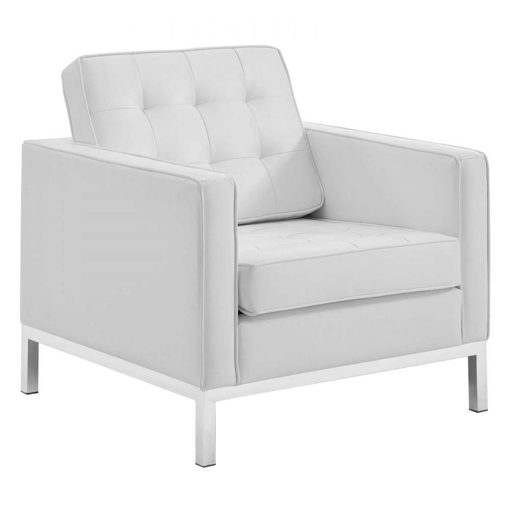 Loft Tufted Upholstered Faux Leather Armchair Loft Tufted Upholstered Faux Leather Armchair