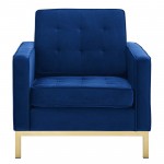 Loft Gold Stainless Steel Performance Velvet Armchair