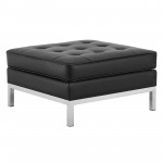 Loft Tufted Upholstered Faux Leather Ottoman