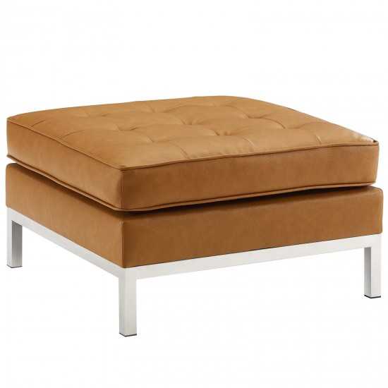 Loft Tufted Upholstered Faux Leather Ottoman