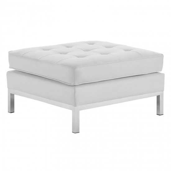 Loft Tufted Upholstered Faux Leather Ottoman