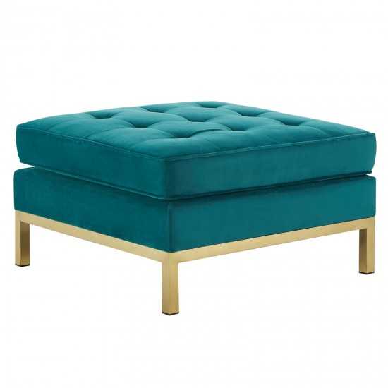 Loft Gold Stainless Steel Leg Performance Velvet Ottoman