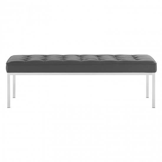 Loft Tufted Large Upholstered Faux Leather Bench