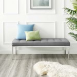 Loft Tufted Large Upholstered Faux Leather Bench