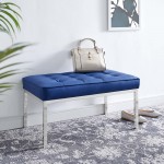 Loft Tufted Medium Upholstered Faux Leather Bench