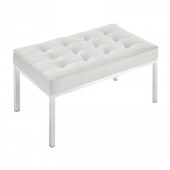 Loft Tufted Medium Upholstered Faux Leather Bench