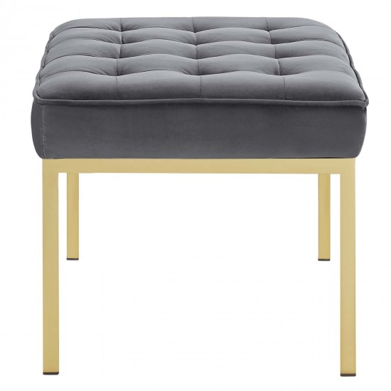 Loft Gold Stainless Steel Leg Medium Performance Velvet Bench