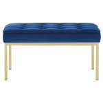 Loft Gold Stainless Steel Leg Medium Performance Velvet Bench