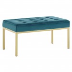 Loft Gold Stainless Steel Leg Medium Performance Velvet Bench