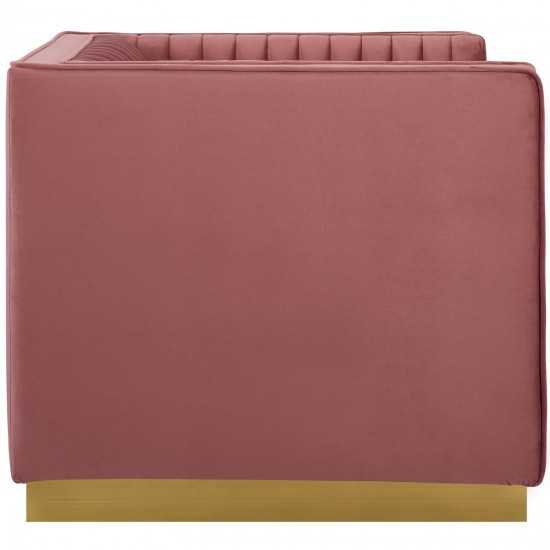 Sanguine Vertical Channel Tufted Accent Performance Velvet Armchair