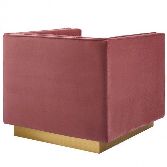 Sanguine Vertical Channel Tufted Accent Performance Velvet Armchair