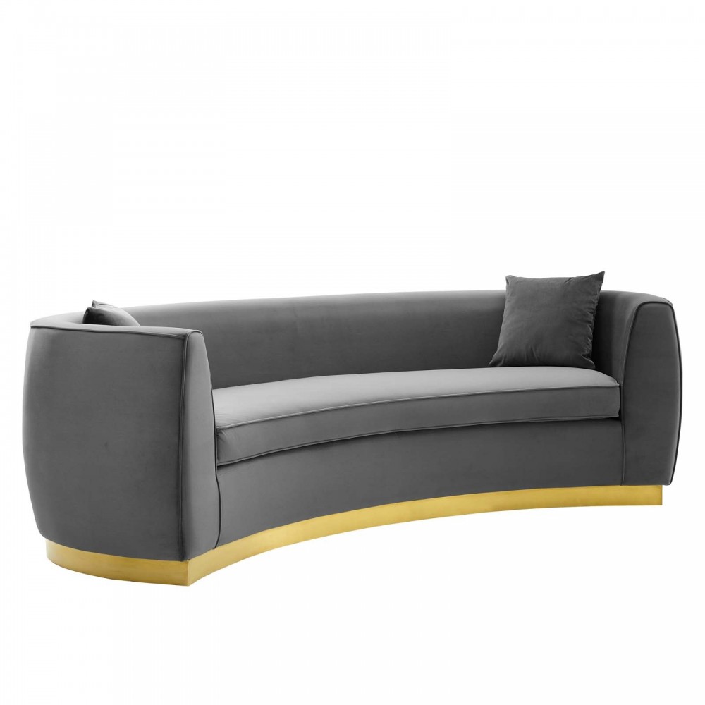 Resolute Curved Performance Velvet Sofa