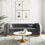 Resolute Curved Performance Velvet Sofa