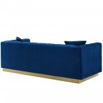 Vivacious Biscuit Tufted Performance Velvet Sofa