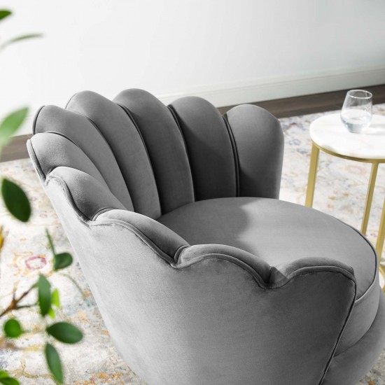 Admire Scalloped Edge Performance Velvet Accent Armchair