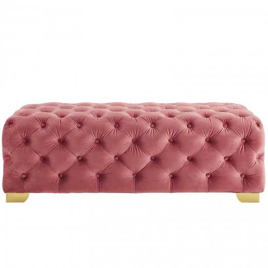 Sensible Button Tufted Performance Velvet Bench