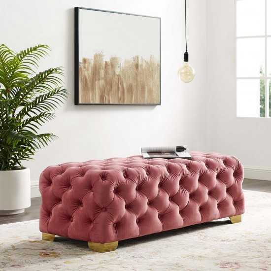 Sensible Button Tufted Performance Velvet Bench