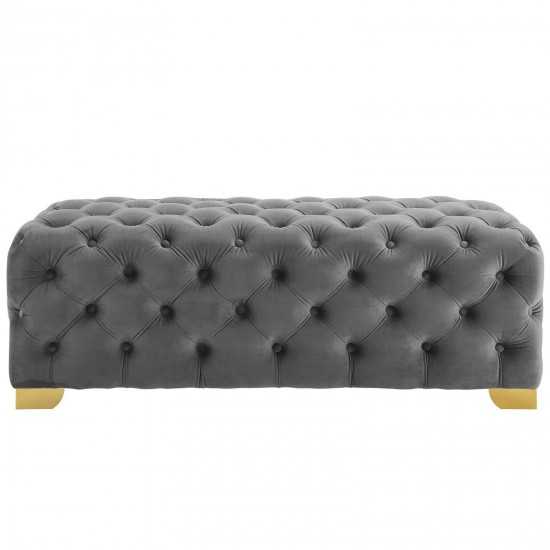 Sensible Button Tufted Performance Velvet Bench