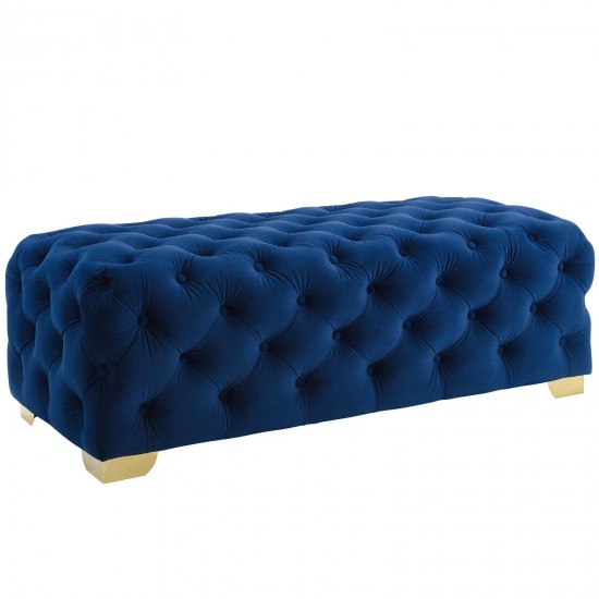 Sensible Button Tufted Performance Velvet Bench