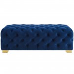 Sensible Button Tufted Performance Velvet Bench