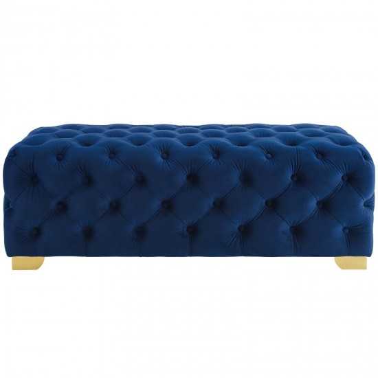 Sensible Button Tufted Performance Velvet Bench