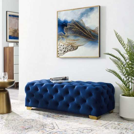 Sensible Button Tufted Performance Velvet Bench