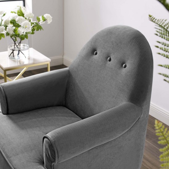 Revive Tufted Button Accent Performance Velvet Armchair