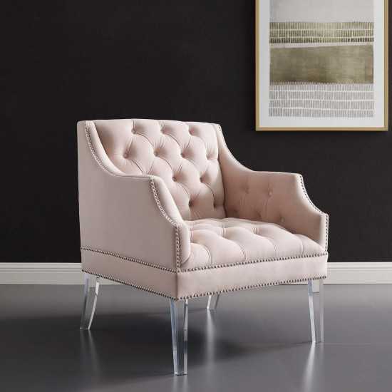 Proverbial Tufted Button Accent Performance Velvet Armchair