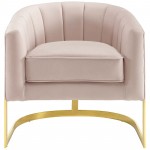 Esteem Vertical Channel Tufted Performance Velvet Accent Armchair